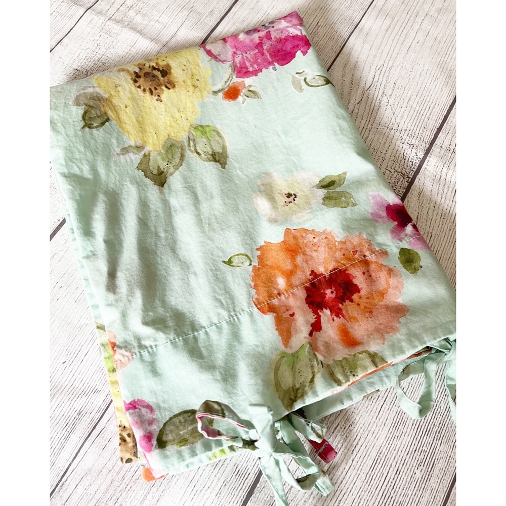 Pottery Barn Teen Junk Gypsy green floral one single standard pillow sham